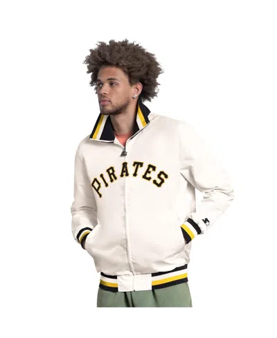 Starter Men's White Pittsburgh Pirates The Captain Cooperstown Logo Full-zip Varsity Jacket In Multi