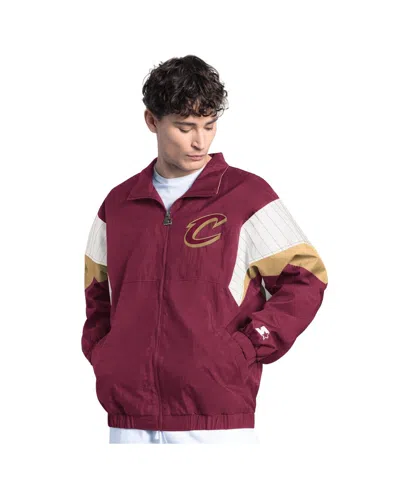 Starter Men's Wine Cleveland Cavaliers Yard Line Full-zip Jacket In Burgundy