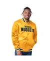 Starter Men's Yellow/navy Denver Nuggets Reversible Satin Full-snap Varsity Jacket In Yellow
