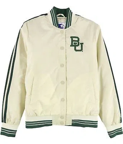 Pre-owned Starter Mens Baylor University Varsity Jacket, Beige, Medium