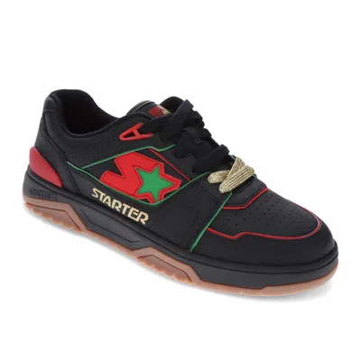 Starter Mens Fast Break Low Genuine Leather Casual Lace Up Sneaker Shoe In Multi
