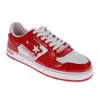 Starter Mens Lfs 1 Genuine Leather Casual Lace Up Sneaker Shoe In Red