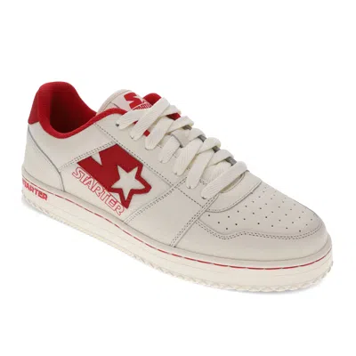 Starter Mens Lfs 1 Genuine Leather Casual Lace Up Sneaker Shoe In White