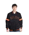 Starter Men's Black San Francisco Giants Scout Full-snap Varsity Jacket In Black