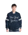 Starter Men's Navy New York Yankees Scout Full-snap Varsity Jacket In Blue
