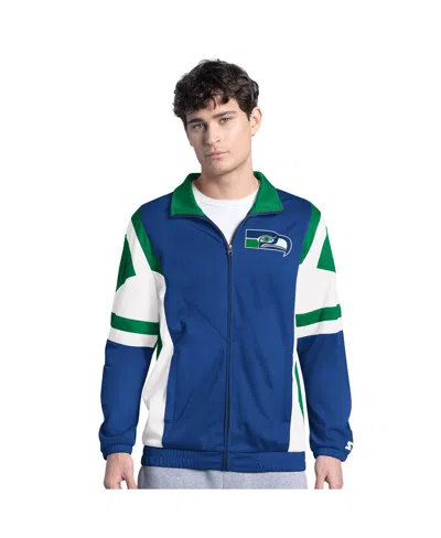 Starter Men'sâ Royal Seattle Seahawks Contender Vintage Logo Full-zip Track Jacket In Multi