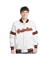Starter Men'sâ White Baltimore Orioles Cooperstown Scout Full-snap Varsity Jacket In White
