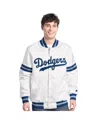 Starter Men's White Los Angeles Dodgers Cooperstown Scout Full-snap Varsity Jacket In White