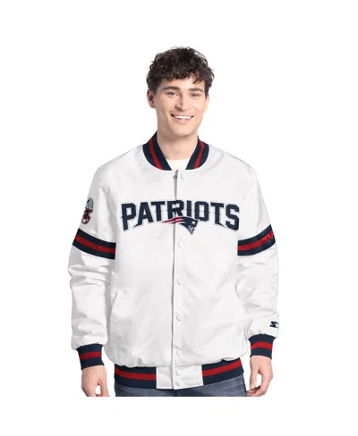 Starter Men'sâ White New England Patriots Scout Full-snap Varsity Jacket