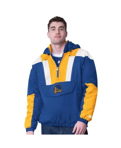 Starter Men's Royal Golden State Warriors Charger Half-zip Pullover Jacket