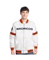 Starter Men'sâ White Denver Broncos Scout Full-snap Varsity Jacket In White