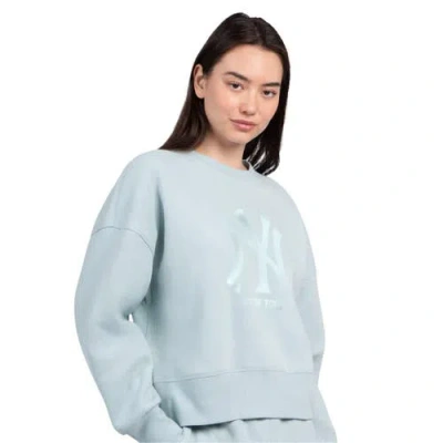 Starter Mint New York Yankees Pastels Boxy Fleece Sweatshirt In Blue