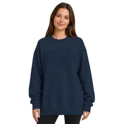Starter Navy Buffalo Bills Athleisure Oversized Fleece Sweatshirt In Blue