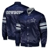 Starter Navy Dallas Cowboys Scout I Full-snap Varsity Jacket In Navy