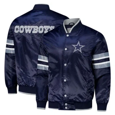 Starter Navy Dallas Cowboys Scout I Full-snap Varsity Jacket