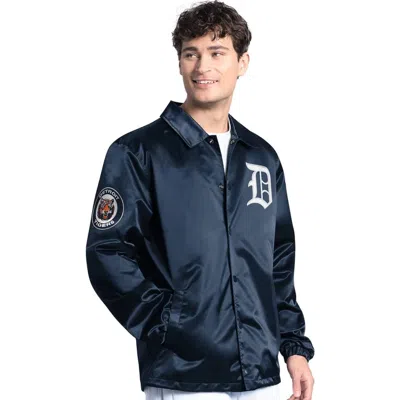 Starter Navy Detroit Tigers Cooperstown Collection Point Man Full-snap Coaches Jacket