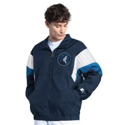 Starter Navy Minnesota Timberwolves Yard Line Full-zip Jacket