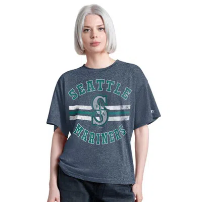 Starter Navy Seattle Mariners Jump Shot Boyfriend Tri-blend T-shirt In Green