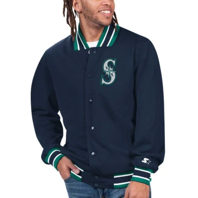 Starter Navy Seattle Mariners Secret Weapon Satin Full-snap Jacket