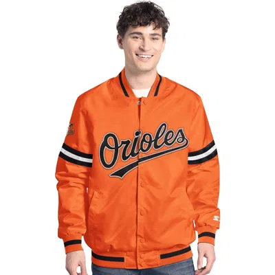 Starter Orange Baltimore Orioles Scout Full-snap Varsity Jacket