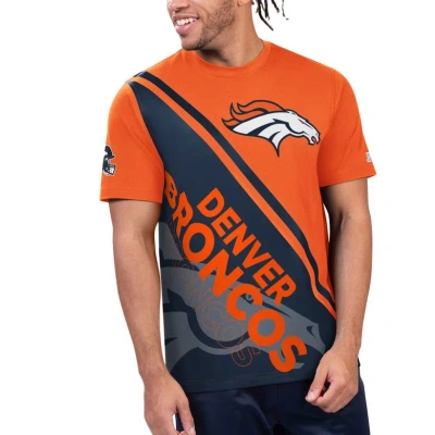 Starter Orange/navy Denver Broncos Finish Line Extreme Graphic T-shirt