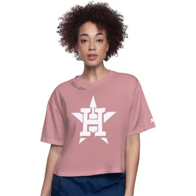 Starter Pink Houston Astros Play The Ball Boxy Cropped T-shirt
