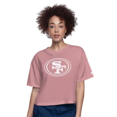 Starter Pink San Francisco 49ers Play The Ball Boxy Cropped T-shirt