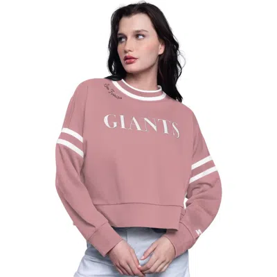 Starter Pink San Francisco Giants Power Play Cropped Pullover Sweatshirt