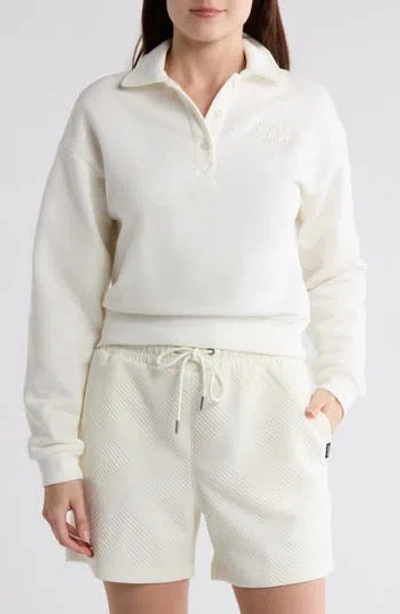Starter Polo Sweatshirt In Egret