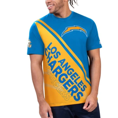 Starter Powder Blue/gold Los Angeles Chargers Finish Line Extreme Graphic T-shirt