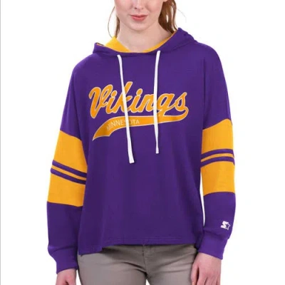 Starter Purple Minnesota Vikings Bump And Run Long Sleeve Hoodie T-shirt