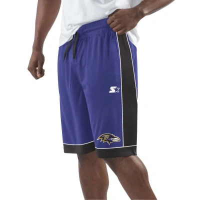 Starter Men's  Purple, Black Baltimore Ravens Fan Favorite Fashion Shorts In Purple,black