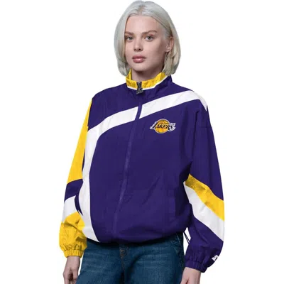Starter Purple/gold Los Angeles Lakers 1st Quarter Full-zip Jacket In Blue