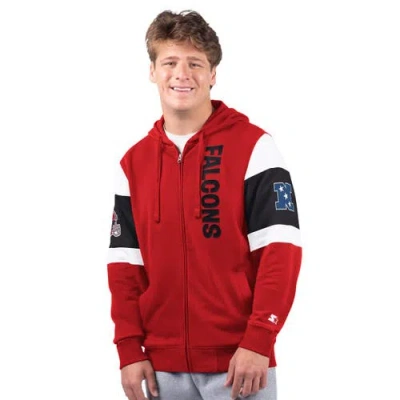 Starter Red Atlanta Falcons Extreme Vintage Logo Full-zip Hoodie