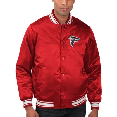 Starter Red Atlanta Falcons Locker Room Satin Varsity Full-snap Jacket