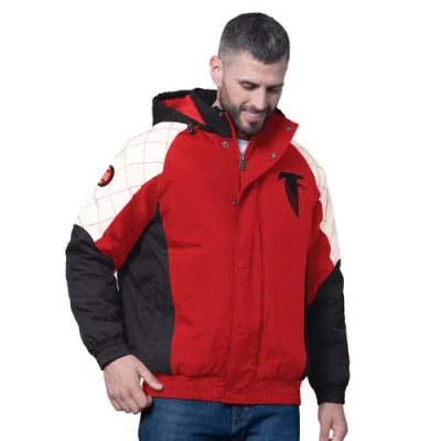 Starter Red Atlanta Falcons Oxford Crinkle Full-snap Hoodie Jacket