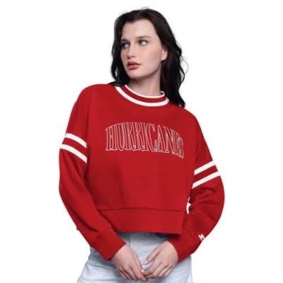 Starter Red Philadelphia Phillies Power Play Cropped Pullover Sweatshirt