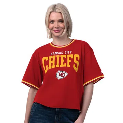 Starter Red Kansas City Chiefs Ace Cropped T-shirt In Purple