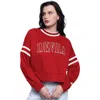 Starter Red New Jersey Devils Power Play Cropped Pullover Sweatshirt In Burgundy