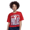 Starter Women's Red Philadelphia Phillies Play The Ball Boxy Cropped T-shirt In Red