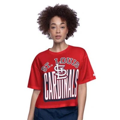 Starter Red St. Louis Cardinals Play The Ball Boxy Cropped T-shirt