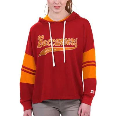 Starter Red Tampa Bay Buccaneers Bump And Run Long Sleeve Hoodie T-shirt In Multi