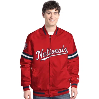 Starter Red Washington Nationals Scout Full-snap Varsity Jacket