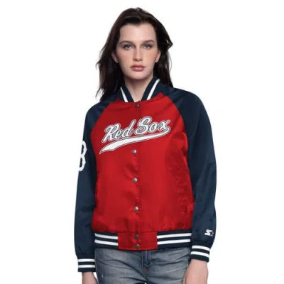 Starter Red/navy Boston Red Sox Home Run Full-snap Varsity Jacket