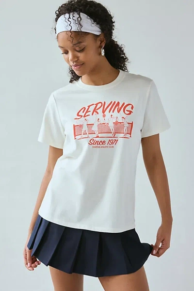 Starter Retro Tennis Graphic Tee In Ivory, Women's At Urban Outfitters