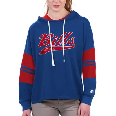 Starter Royal Buffalo Bills Bump And Run Long Sleeve Hoodie T-shirt In Blue