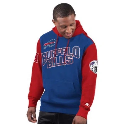 Starter Royal Buffalo Bills Extreme Pullover Hoodie In Royal,red