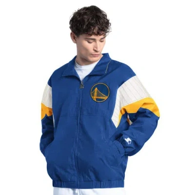 Starter Royal Golden State Warriors Yard Line Full-zip Jacket In Blue