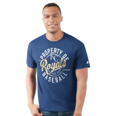 Starter Royal Kansas City Royals Prime Time Property Of T-shirt In Blue