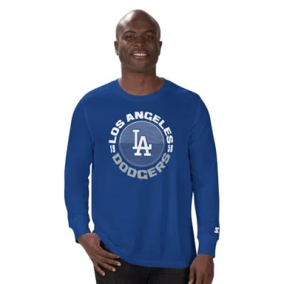 Starter Royal Los Angeles Dodgers Halftime Long Sleeve T-shirt In Blue